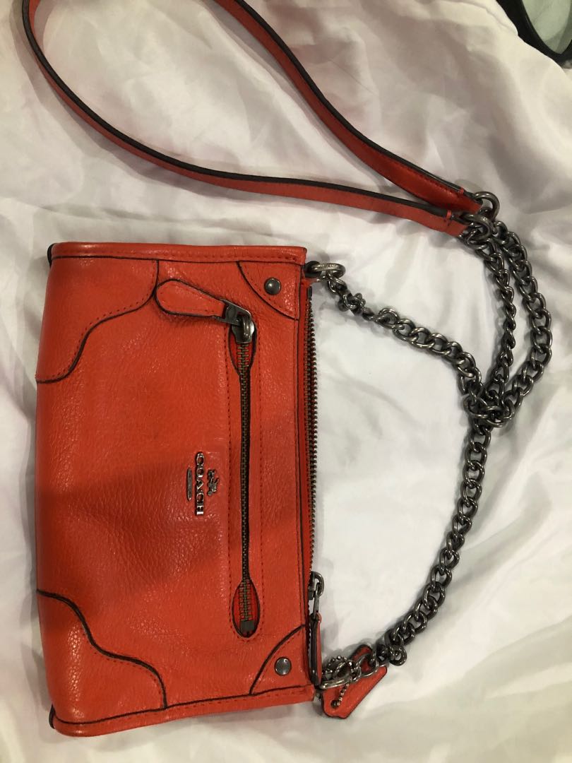 coach orange sling bag