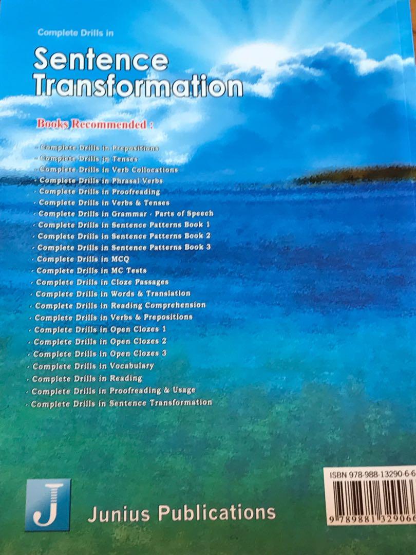 Complete Drills in Sentence Transformation, 興趣及遊戲, 書本 & 文具, 書本及雜誌 補充練習 Carousell