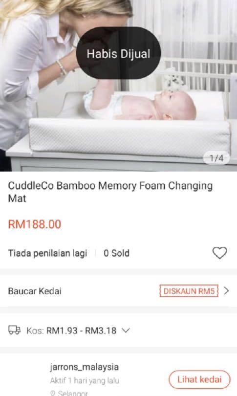 memory foam baby changing mat