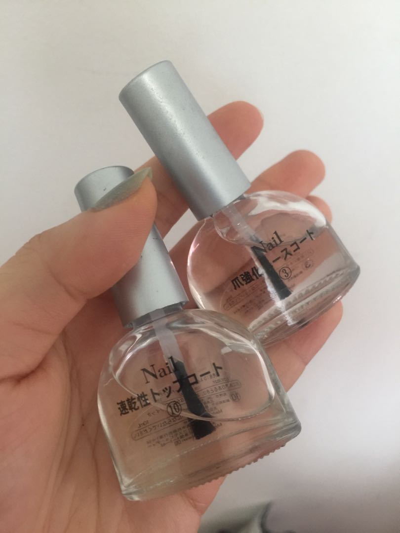 DAISO Nail Polish Top & Base Coat, Beauty & Personal Care, Hands