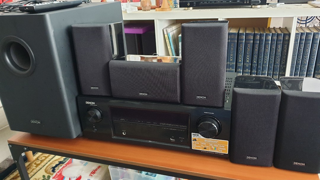 DENON HOME THEATRE SYSTEM, INCLUDES DENON AV RECEIVER , 5 SPEAKERS & 1  SUBWOOFER!!, Audio, Soundbars, Speakers & Amplifiers on Carousell