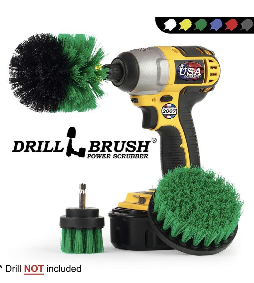 Drillbrush Green Kitchen Cleaning Drill Brushes Stainless Steel Sink
