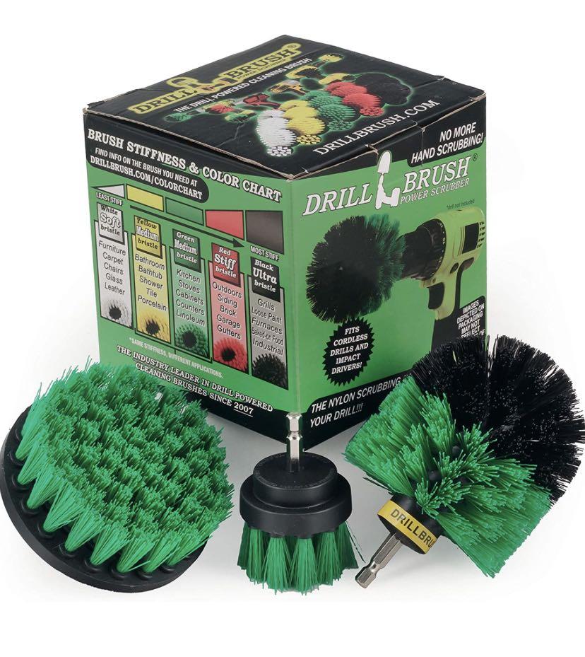 Drillbrush Green Kitchen Cleaning Drill Brushes Stainless Steel Sink