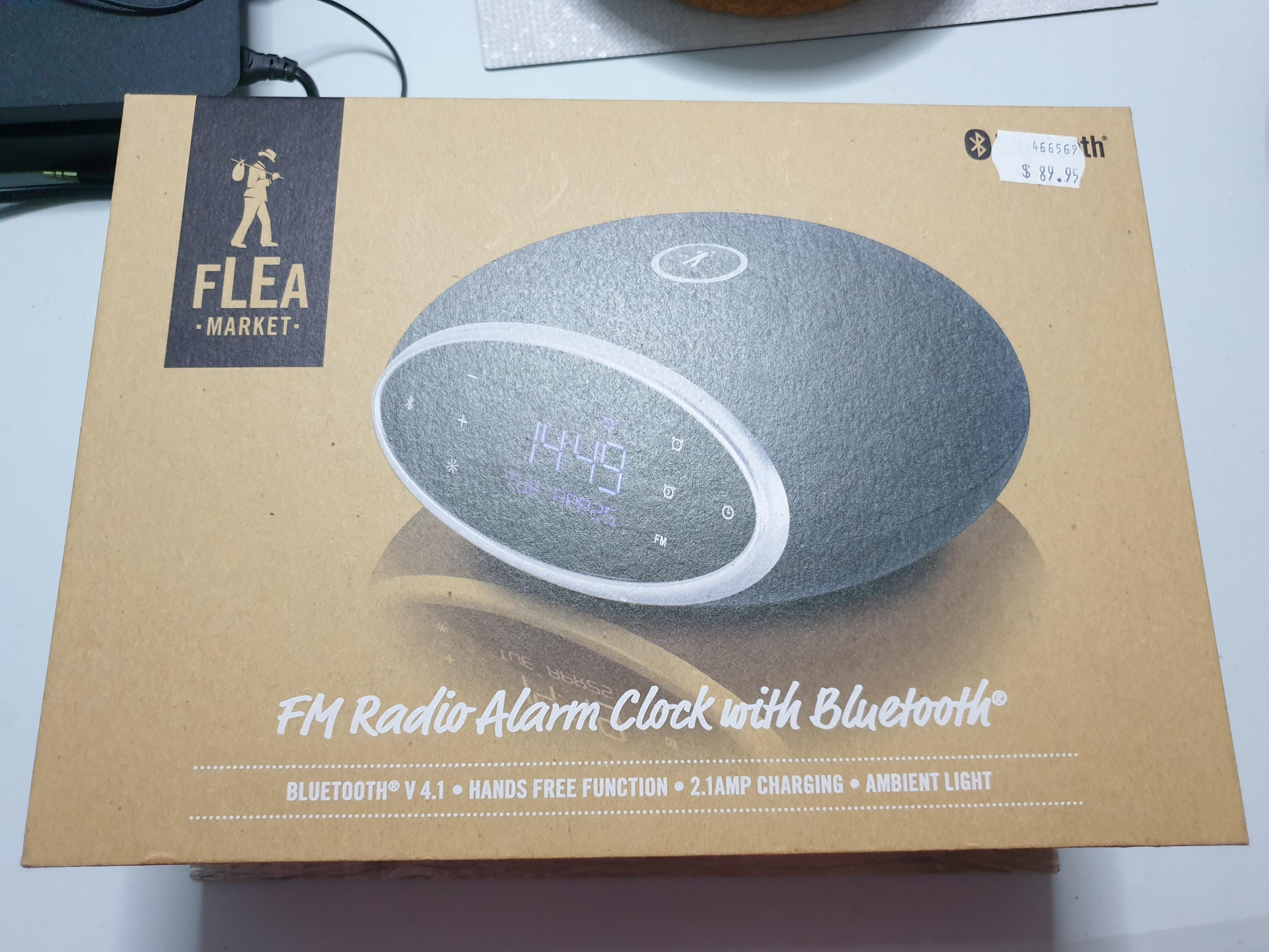 FLEA MARKET RM Radio Alarm Clock with Bluetooth, Audio, Portable Music ...
