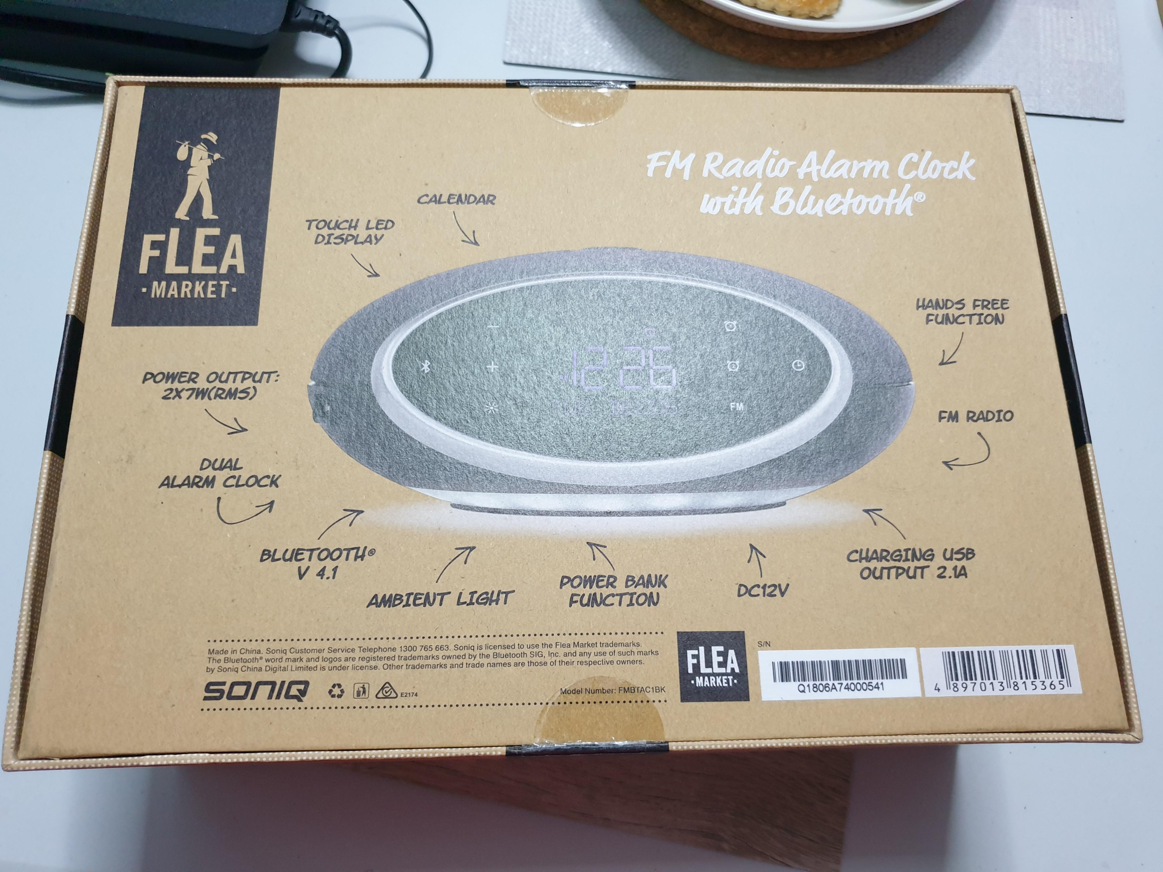 FLEA MARKET RM Radio Alarm Clock with Bluetooth, Audio, Portable Music ...