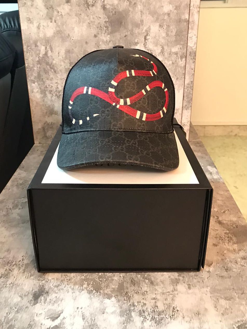 Gucci Kingsnake Print Leather Men's Fashion, & Accessories, & Hats on Carousell