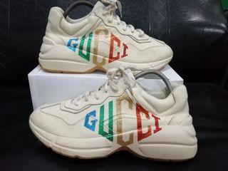 harga rhyton gucci logo leather sneaker