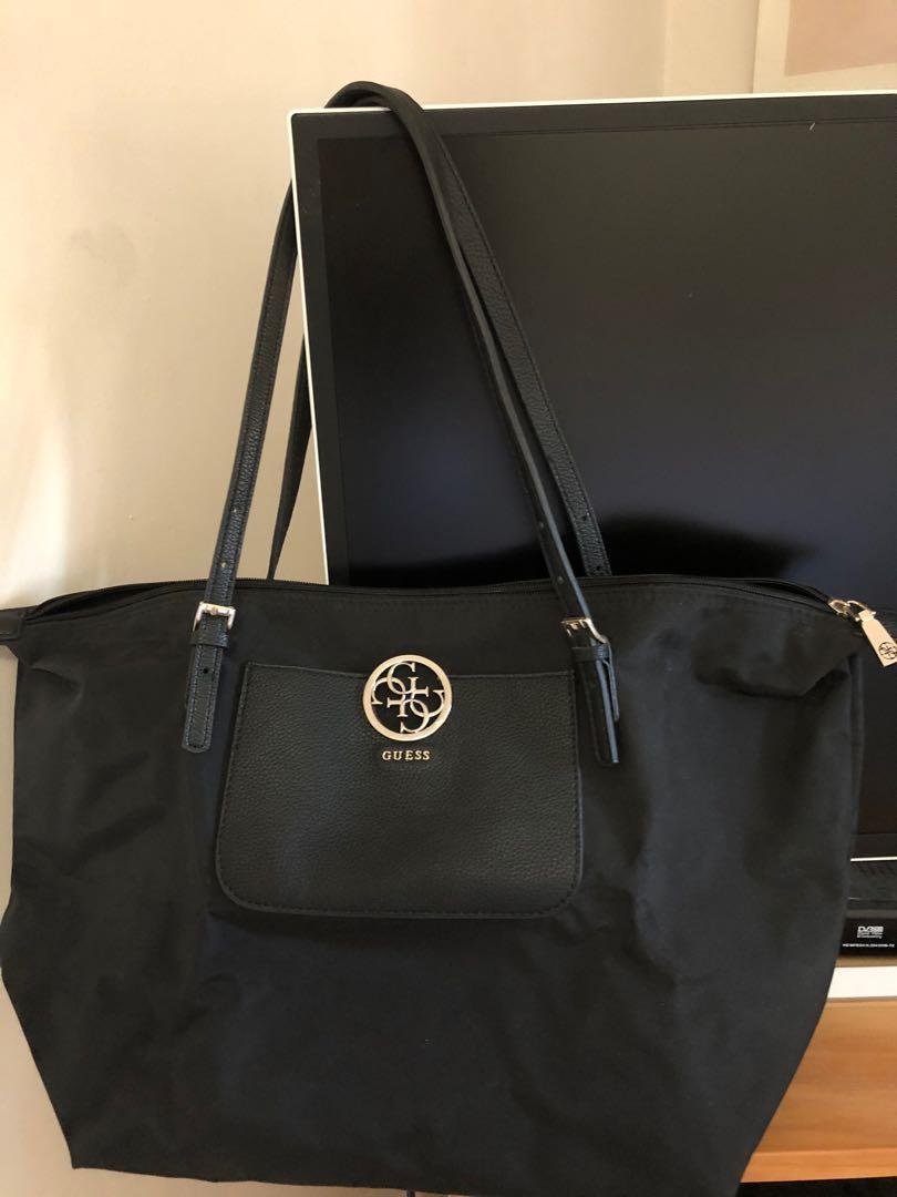 guess black tote handbag