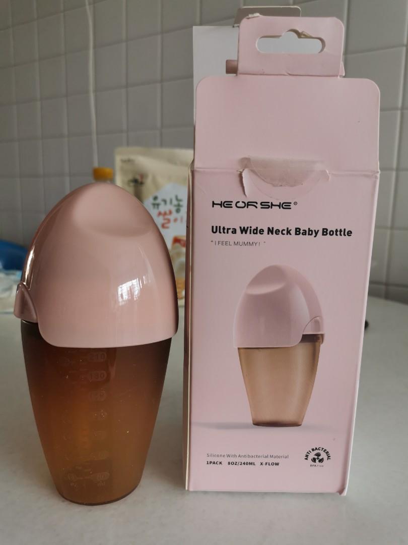 Heorshe Ultra Wide Neck Baby Bottle 8oz 240 Ml Babies Kids Nursing Feeding Breastfeeding Bottle Feeding On Carousell