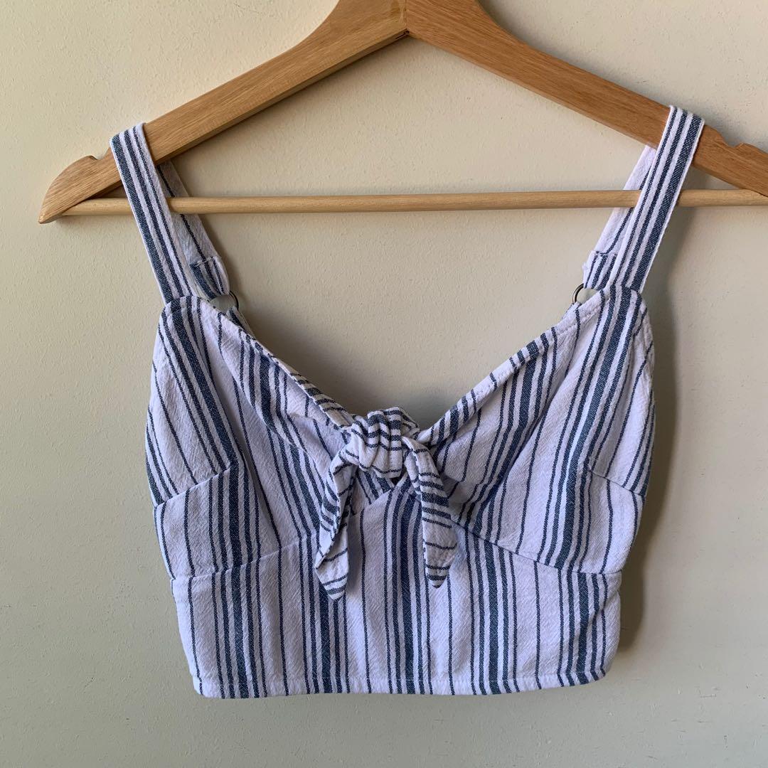 Hollister striped store crop top