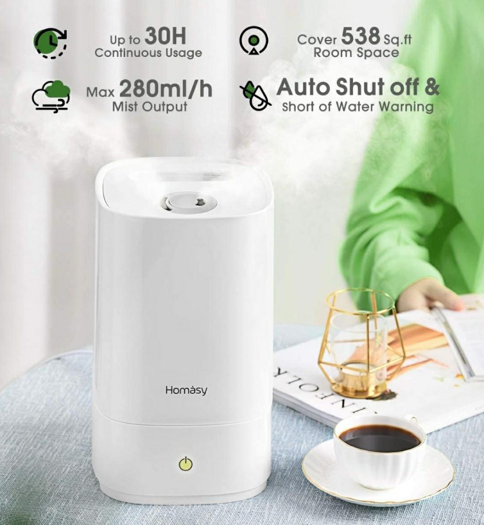 Homasy 4.5L Cool Mist Humidifiers, Top Filling Humidifiers for Bedroom
