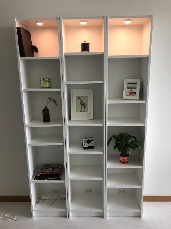 Ikea Billy 3pcs Narrow Bookcases Furniture Shelves Drawers On Carousell