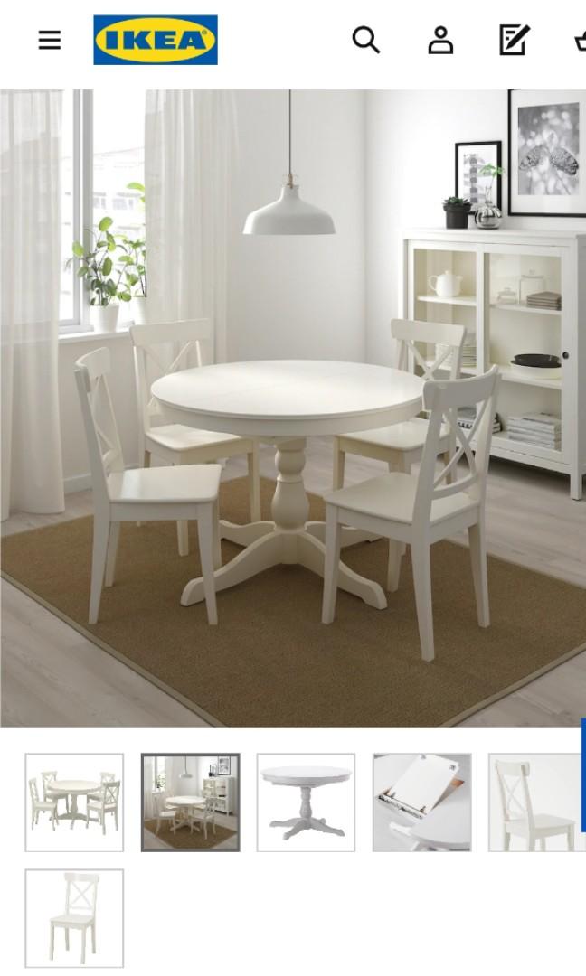 ikea dining table and chairs ingatorp ingolf furniture home living furniture chairs on carousell