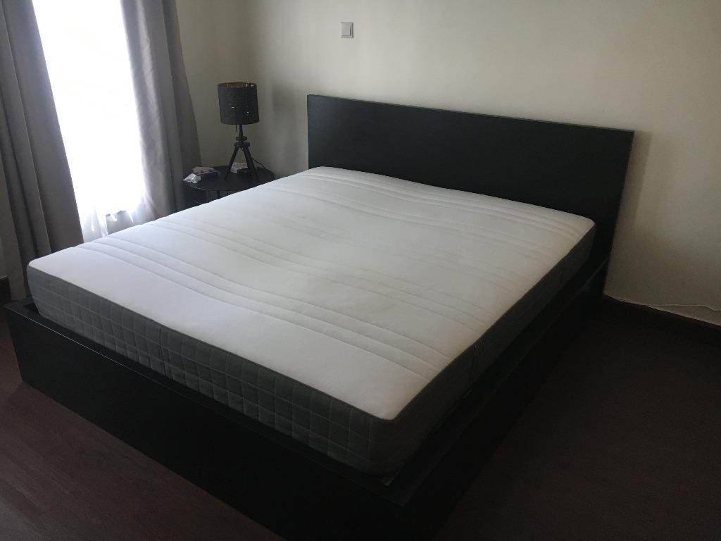 Ikea Ottoman King Storage Bed And Hovag Mattress For Sale