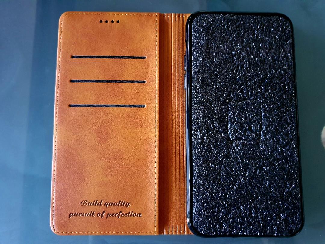 iPhone 11 Pro Max Leather Flip Cover Light Brown, Mobile Phones