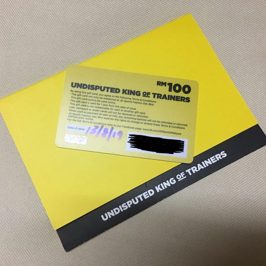 JD Sports gift card RM100x5, Tickets & Vouchers, Local ...