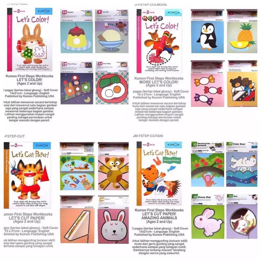 Kumon first steps workbooks 12 title books to choose let s colour