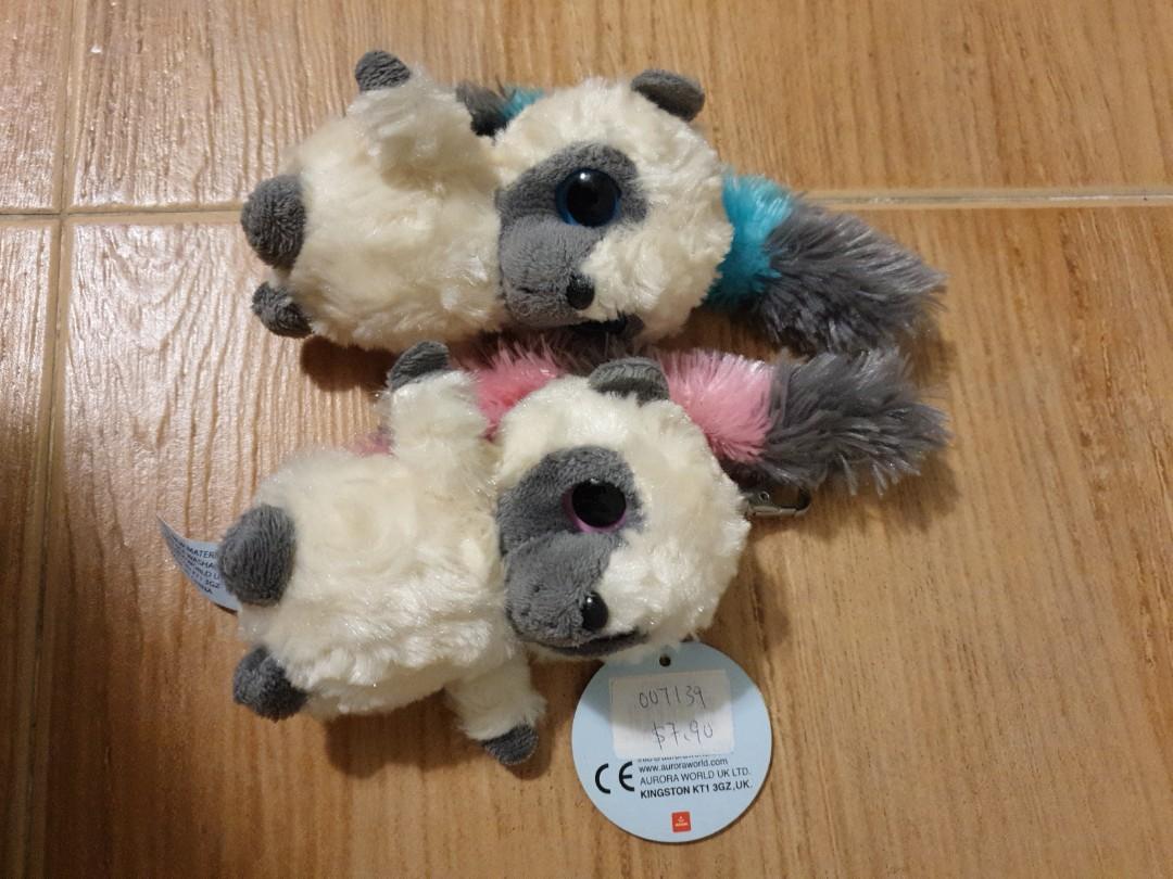 pink raccoon stuffed animal