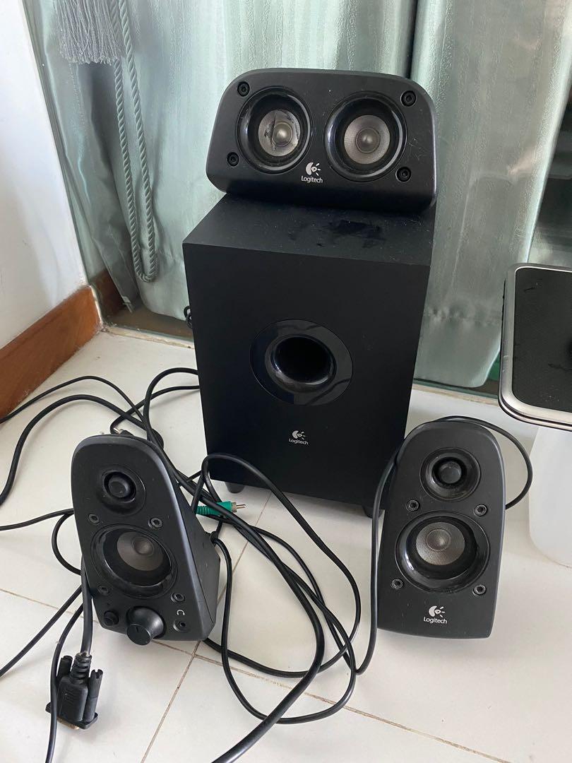 Logitech Z506 Surround Sound Home Theater Speaker System External TV Speakers with free Dell laptop wireless mouse