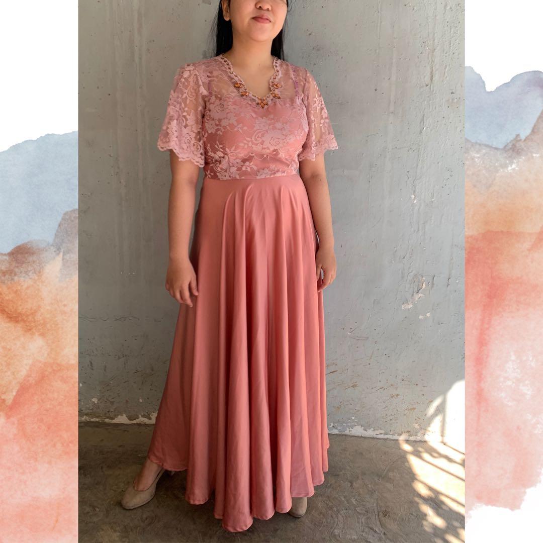 Long Dress Lace Dress Dress Kondangan Brokat Dress Lace Dress