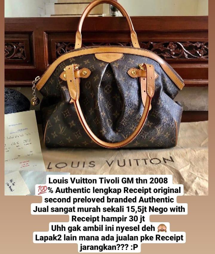 AUTHENTIC Louis Vuitton Tivoli GM W/ Receipt  Louis vuitton tivoli, Louis  vuitton, Vuitton