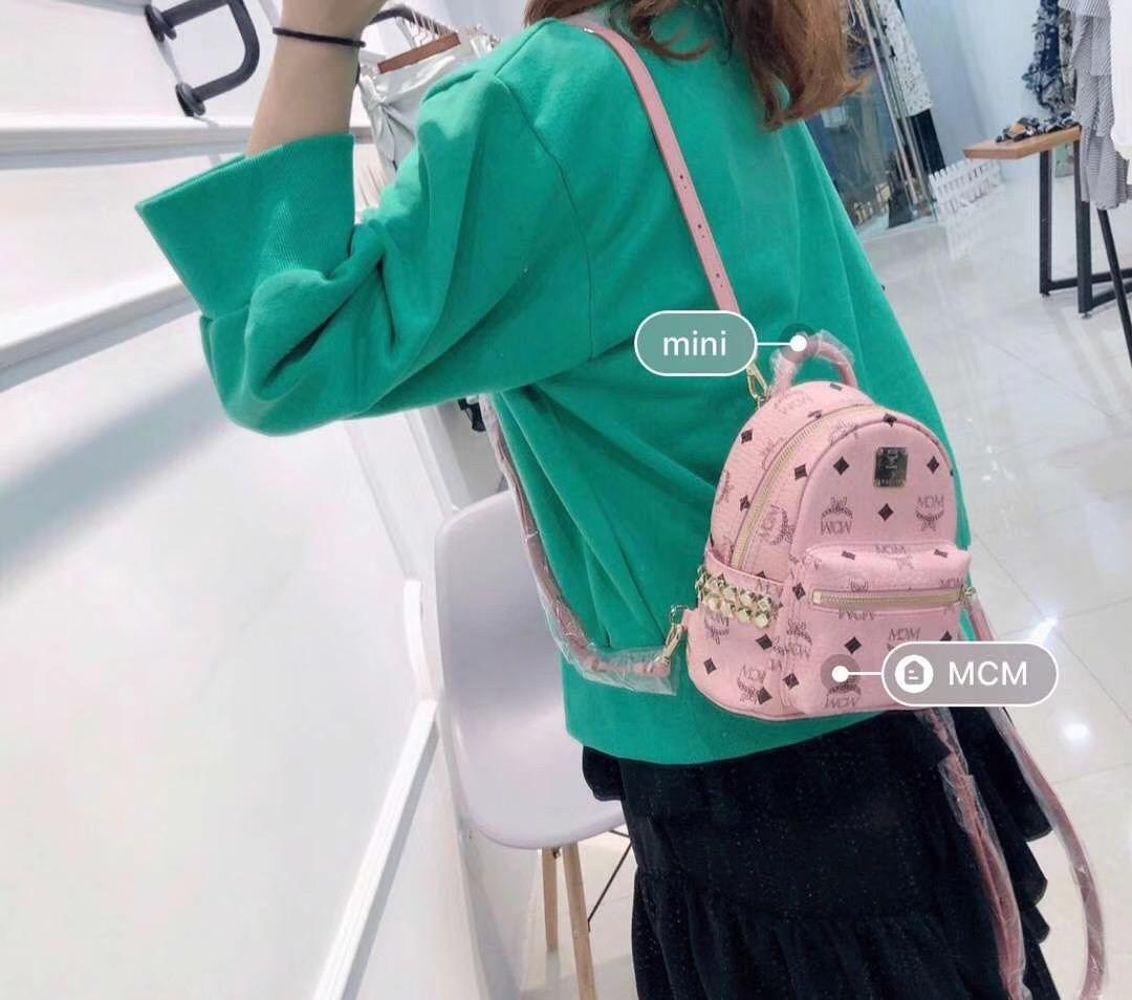 Mcm stark side studs bebe boo backpack in visetos hotsell