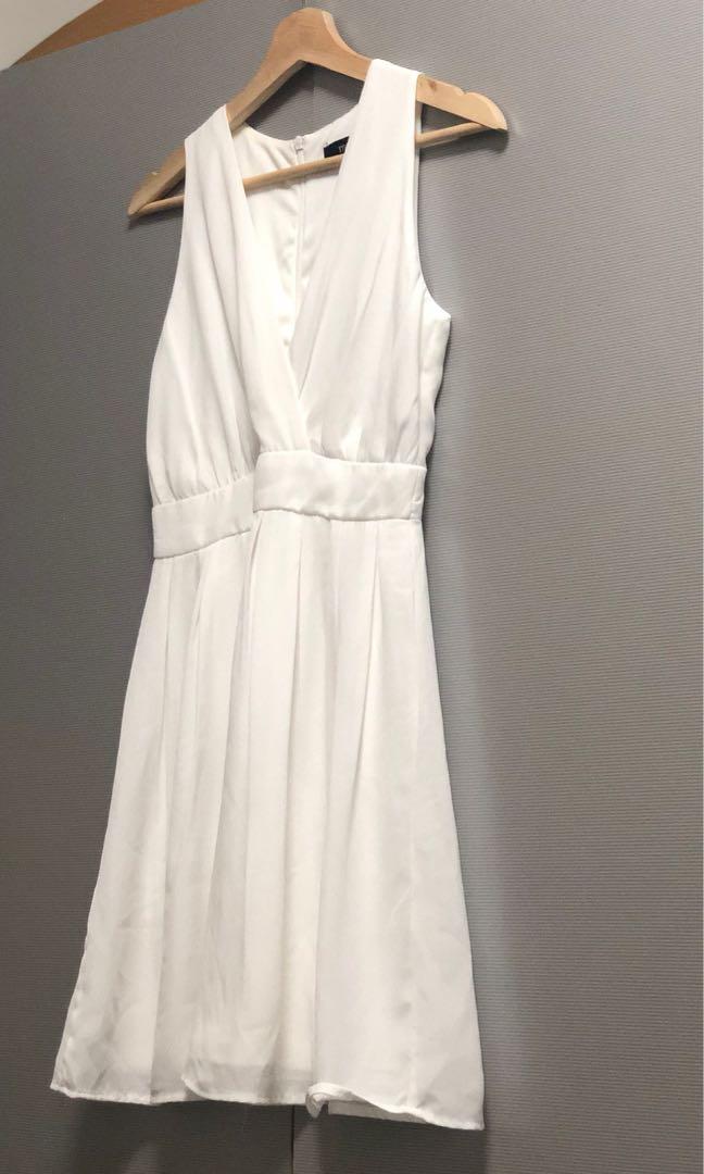 White chiffon skater top dress
