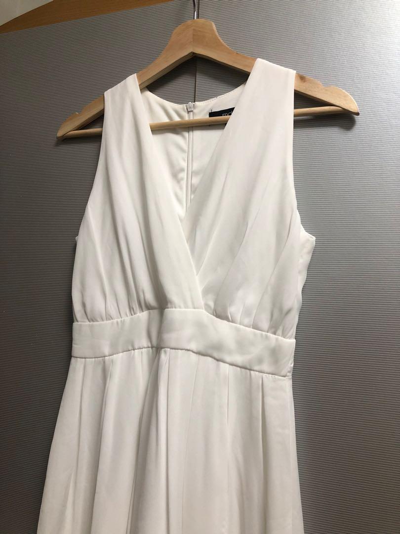 White chiffon skater top dress