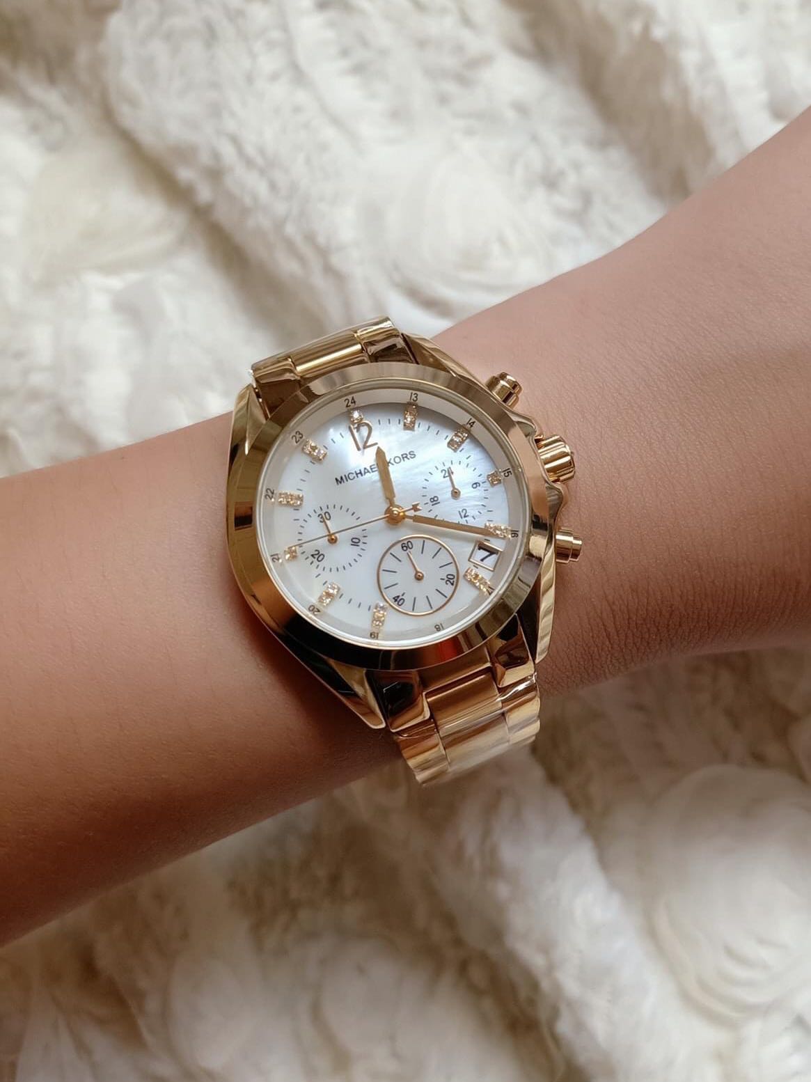 michael kors mother of pearl watch