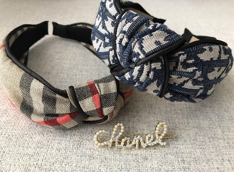 NEW Dior headband hair band / Chanel brooch pin, Women's Fashion