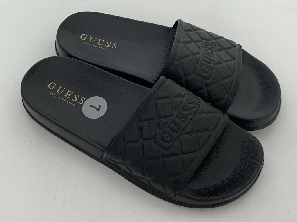 Guess slippers black store