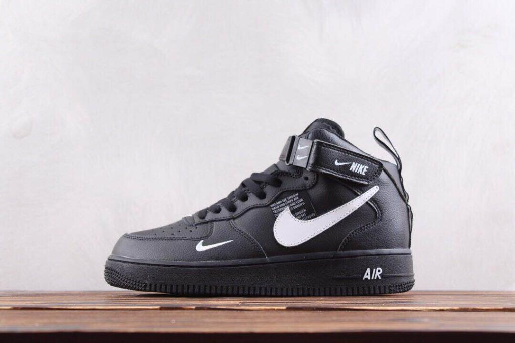 Nike Air Force 1 Mid Utility Black Men S Fashion Footwear Sneakers On Carousell