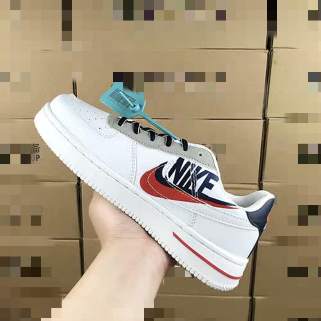 Nike Manuscript White and red sole 