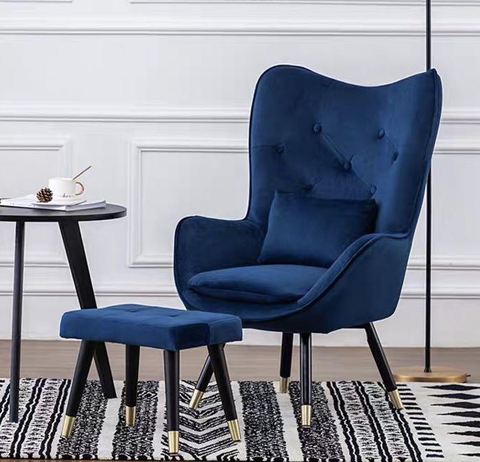 Nordic Suede Luxury Armchair Sofa Modern Tufted Furniture Home
