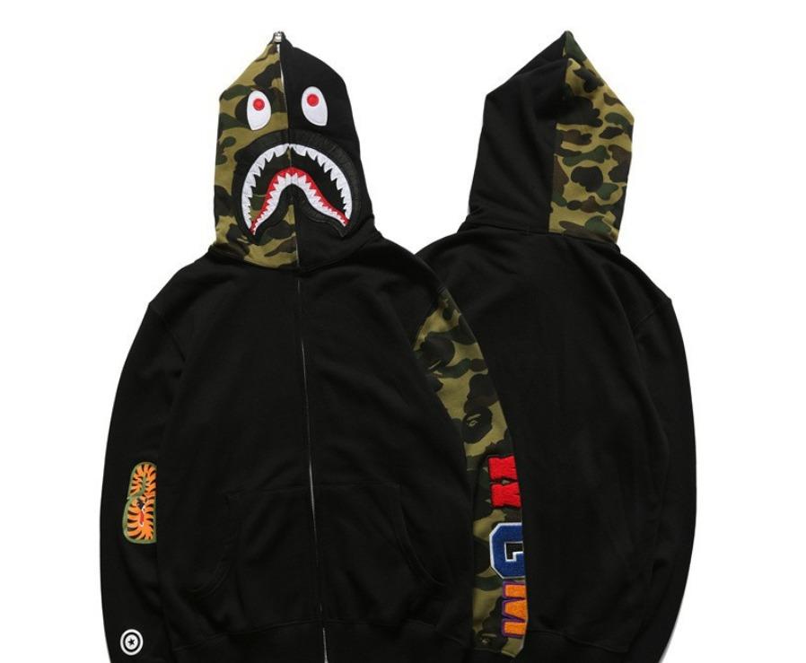 PO] BAPE Shark Head Half Stitch Hoodies Sweater Jacket AAPE, Men's Fashion,  Tops u0026 Sets, Hoodies on Carousell