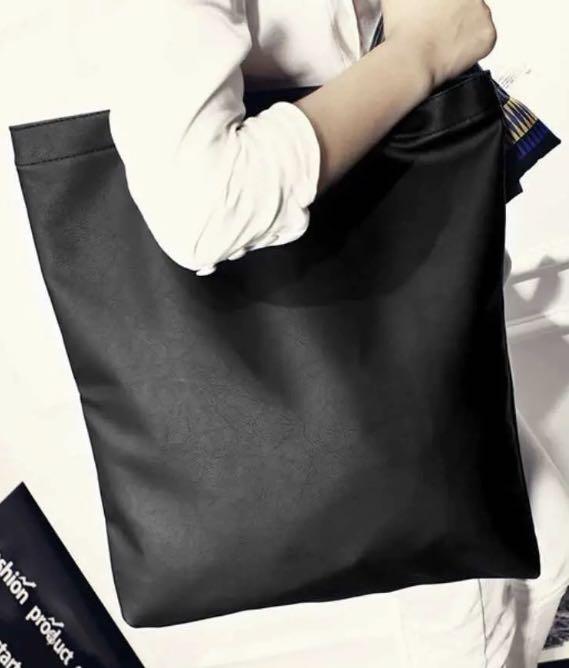 plain leather tote bag