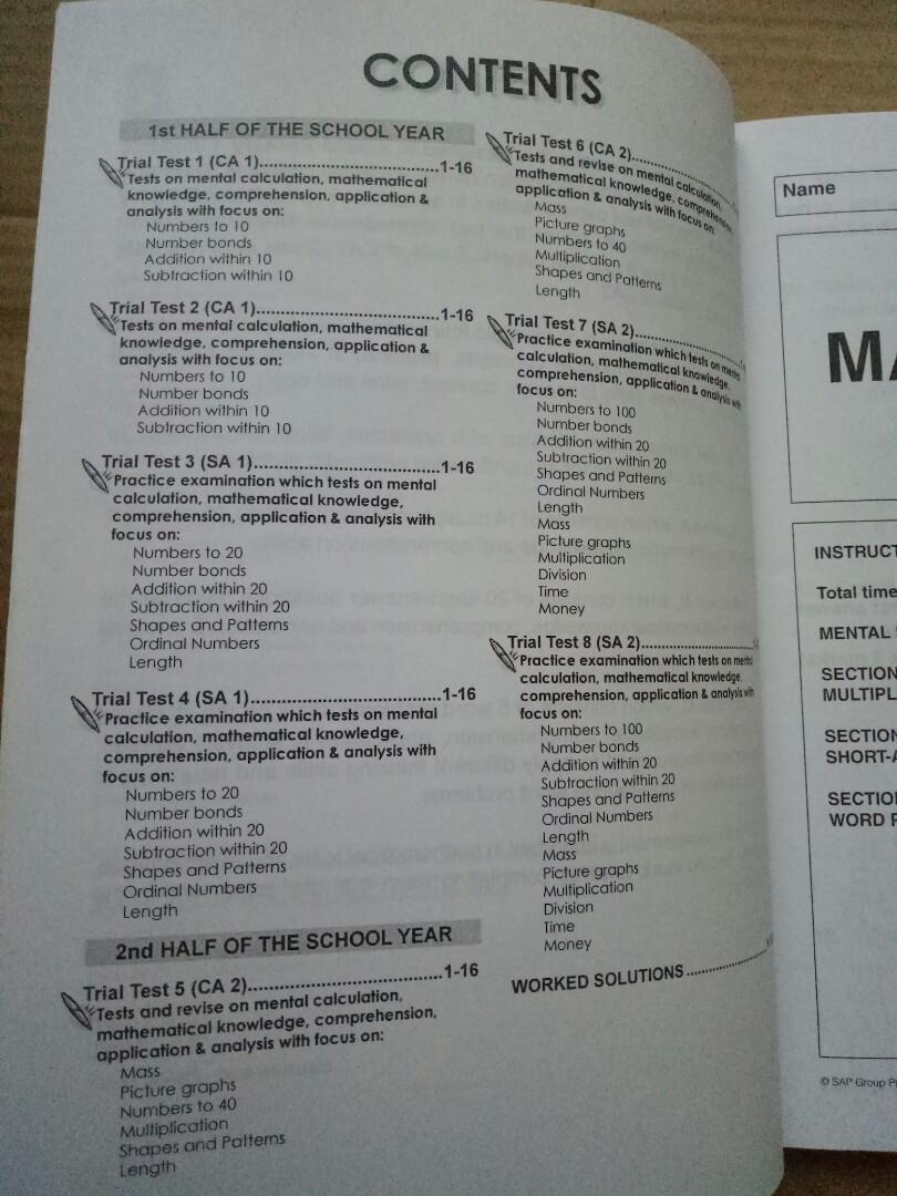 PR 1 MATHS, Hobbies \u0026 Toys, Books \u0026 Magazines, Assessment Books on Carousell