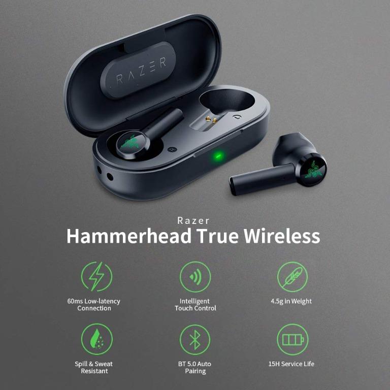 Razer Hammerhead True Wireless Bluetooth 5 0 Auto Pairing Earbuds Ultra Low Latency Water Resistant Electronics Others On Carousell