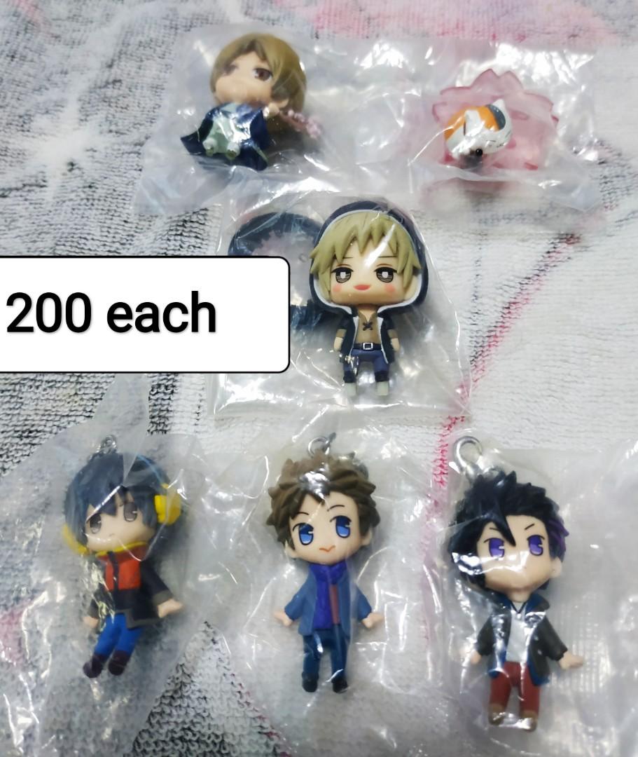 [Repriced] Assorted Anime rubber straps and Small Figures (Category: Character Goods) located in San Mateo. Submitted by unlimitedquartz (Listing ID 1015253590, Image 3). Description: [Authentic] Assorted Anime Keychains and Small Figures - 180php each if you get 3 or more. > Free! Iwatobi Swimming Club > Tsukiuta > Uta no Prince-sama > Kagerou Project / Mekakucity Actors > Karneval > Diamond no Ace > Gekkan Shoujo Nozaki-kun > Haikyuu > Natsume 