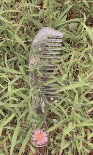 resin comb dried flower