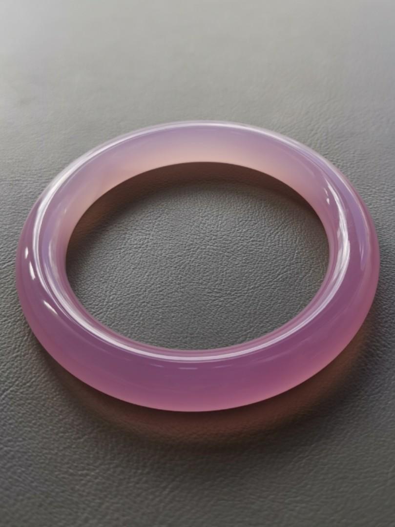 Romantic Pink Chalcedony Bangle Women s Fashion Jewelry