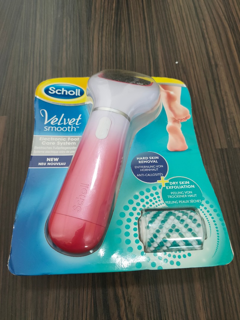 Scholl Velvet Smooth Electric Foot File Pink With Diamond Crystals By