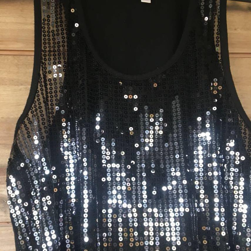 sequined sleeveless tank top