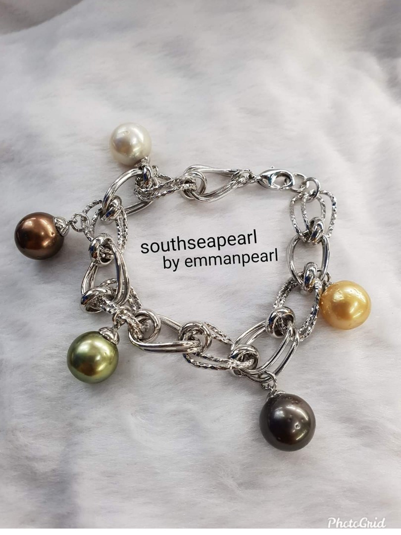 silver bracelet with pearls