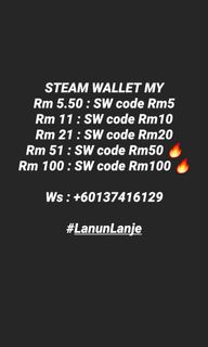 Steam Wallet Mol Points Garena Shells Etc Video Gaming Others On Carousell
