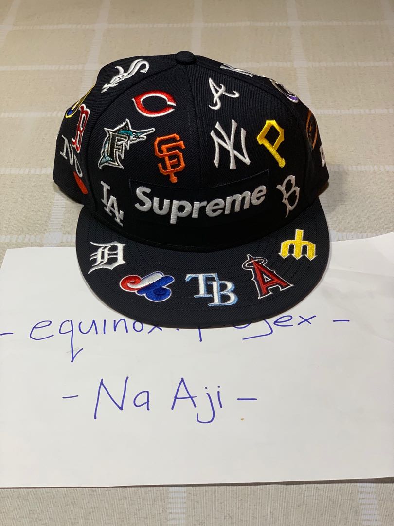Supreme x New Era MLB Cap saiz 7 1/2 SS20 navy, Men's Fashion
