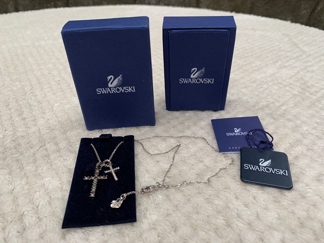 Swarovski double cross top necklace