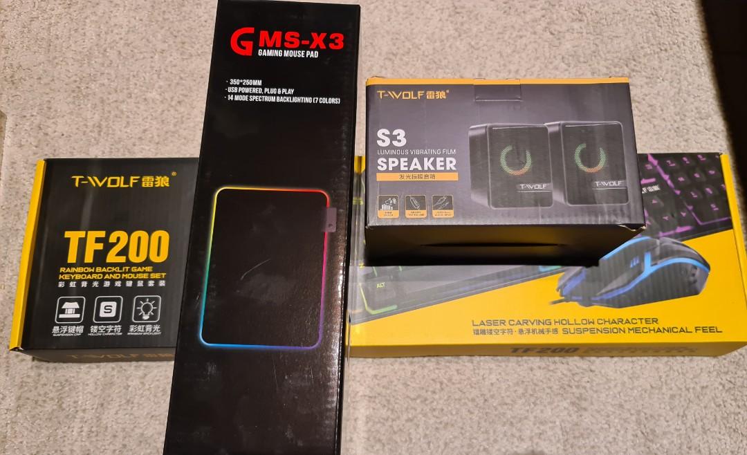 T Wolf Speaker Twolf Tf200 Keyboard And Led Gaming Mouse Pad Electronics Computer Parts Accessories On Carousell
