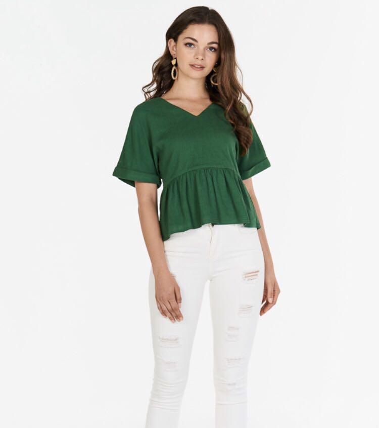 linen peplum top