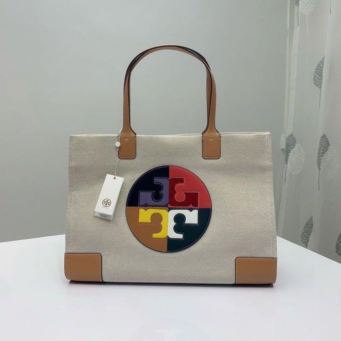 tory burch ella large canvas tote